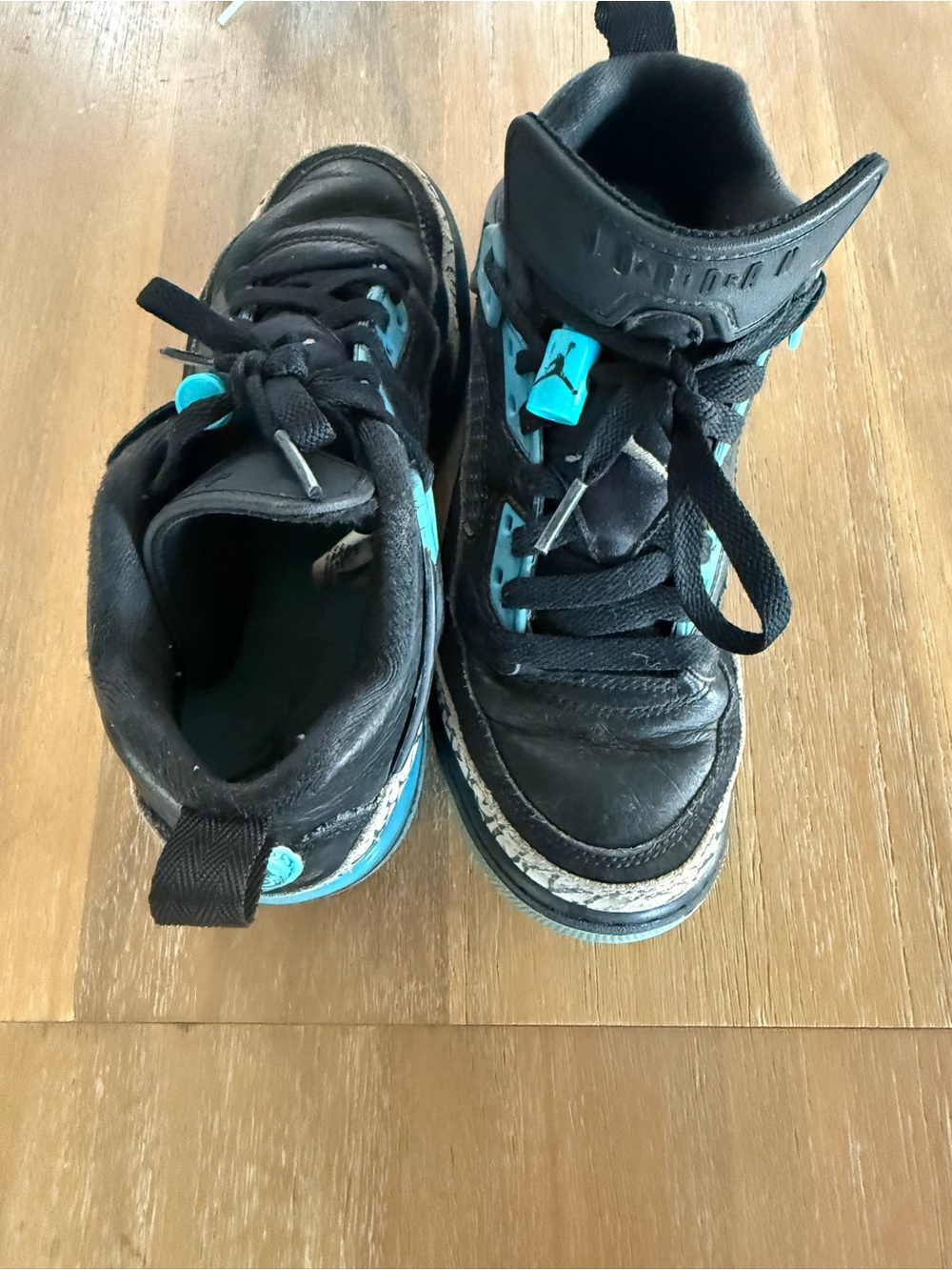 Jordan Spizike Black Turquoise Sneakers Youth 4Y